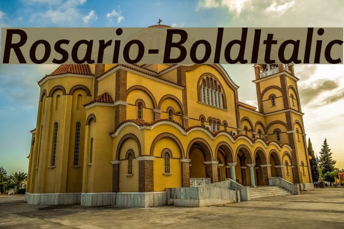 Rosario-BoldItalic Font examples