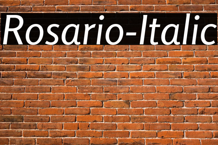 Rosario-Italic Font examples