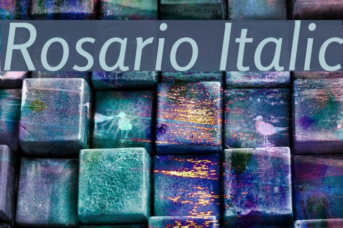 Rosario Italic Font examples