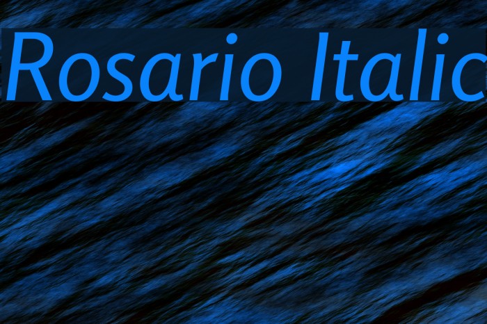 Rosario Italic Font examples