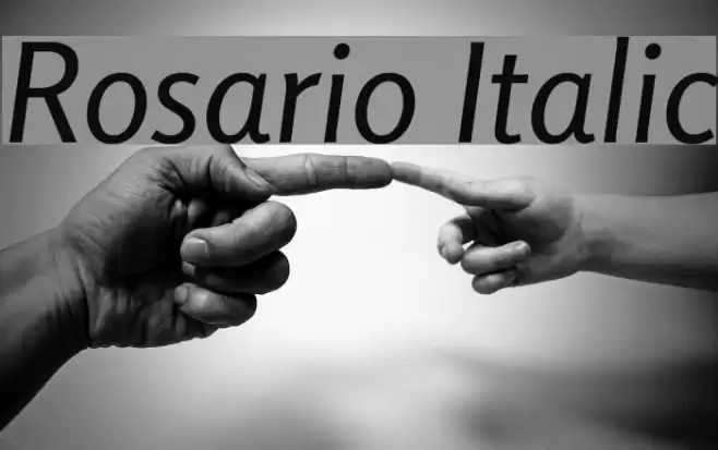 Rosario Italic Font examples