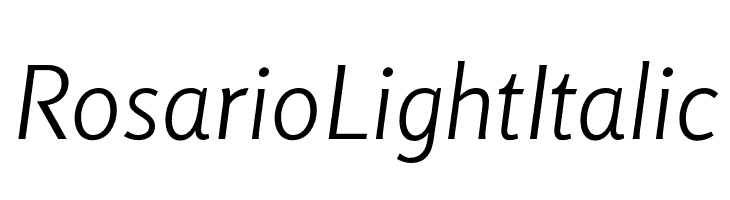 Rosario Light Italic  フリーフォントのダウンロード