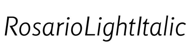 Rosario Light Italic  Frei Schriftart Herunterladen
