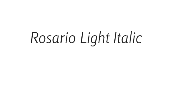 Rosario Light Italic Logo