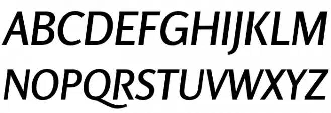 Rosario SemiBold Italic Schriftart Groß