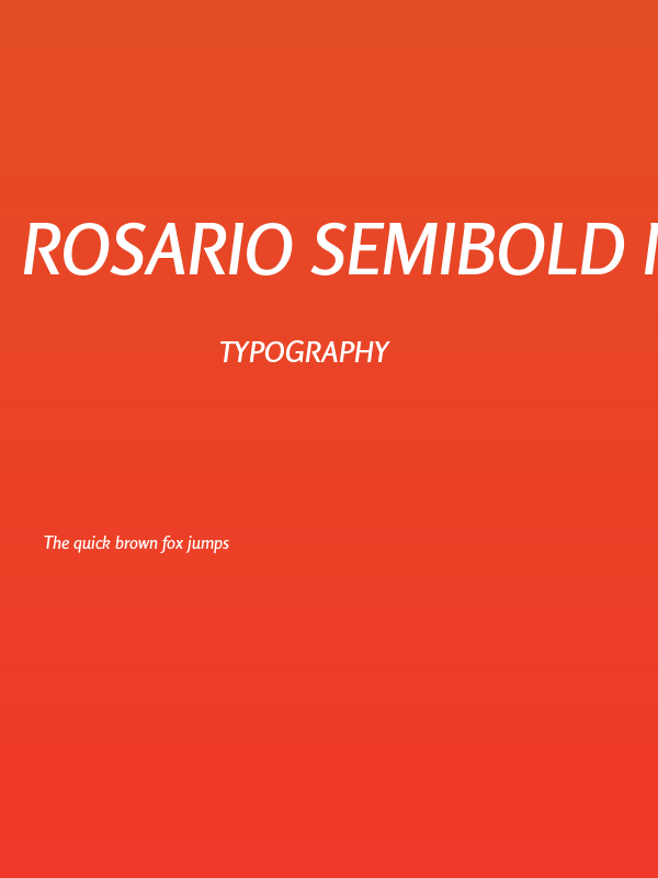 Rosario SemiBold Italic Poster