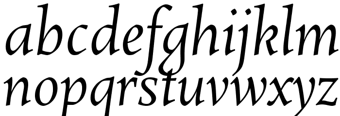 Rosarivo Italic Font LOWERCASE