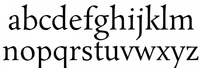 Rosarivo-Regular फ़ॉन्ट लोअरकेस