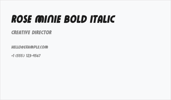 Rose Minie Bold Italic Business Card