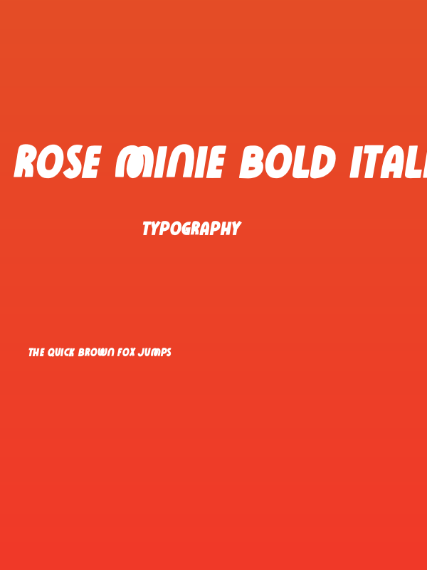 Rose Minie Bold Italic Poster