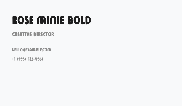 Rose Minie Bold Business Card
