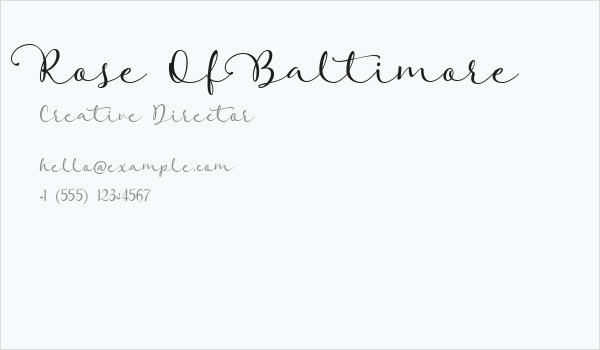 Rose Of Baltimore Business Card