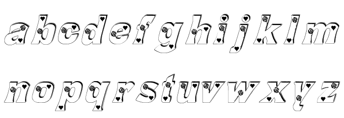 Rose_Heart Font LOWERCASE