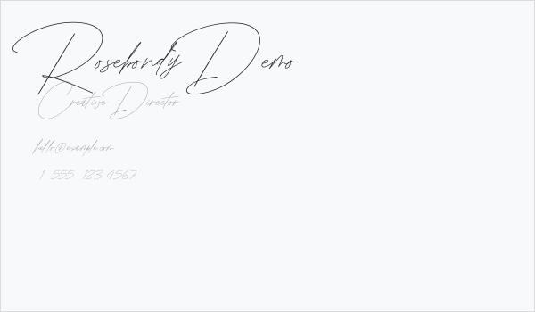 Rosebondy Demo Business Card