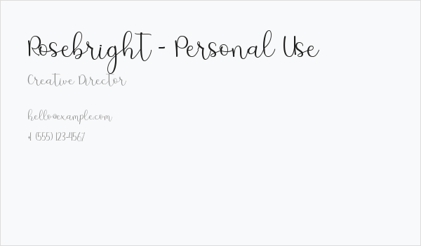 Rosebright - Personal Use Business Card