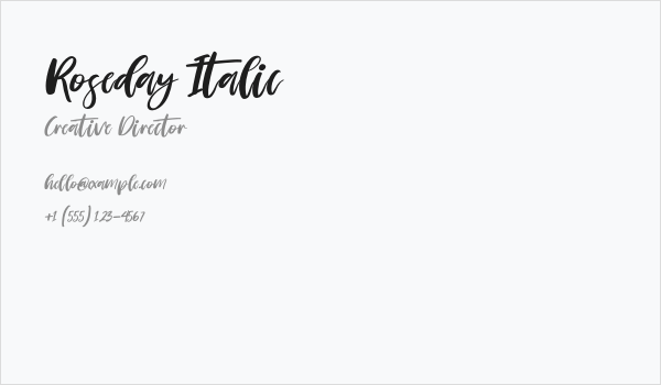 Roseday Italic Business Card