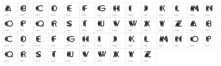 Rosemary Garden Light Regular Character Map