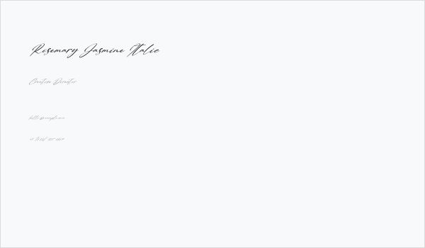 Rosemary Jasmine Italic Business Card