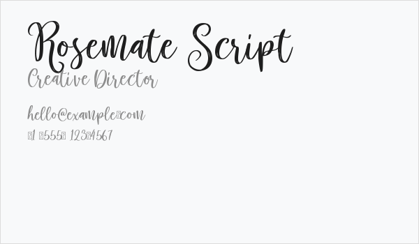 Rosemate Script Business Card