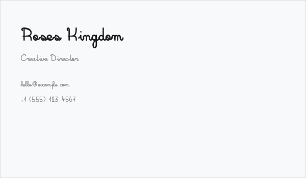 Roses Kingdom Business Card