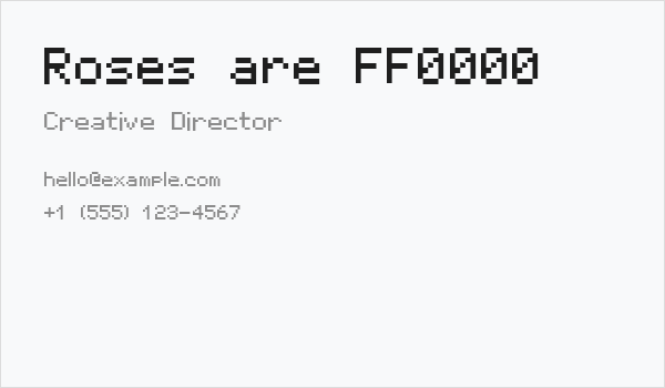 Roses are FF0000 Business Card