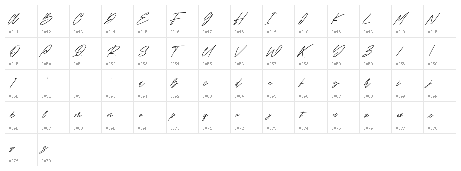 Rosesmont Free Regular Character Map