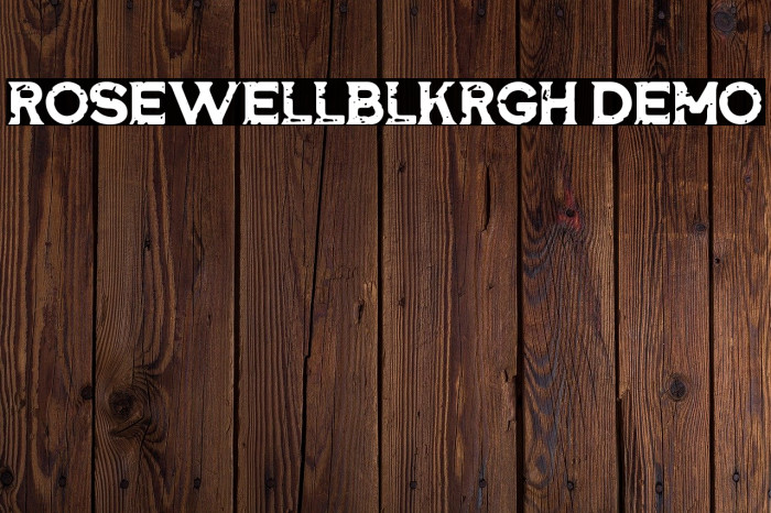 RosewellBLKRGH Demo Font examples