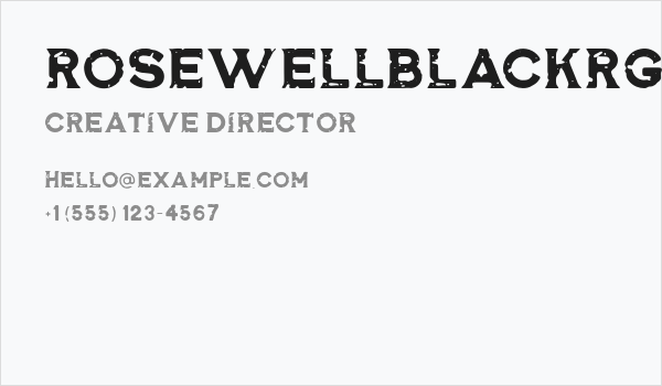 RosewellBlackRGHRegular Business Card