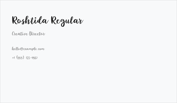 Roshtida Regular Business Card