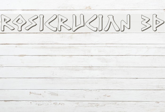 Rosicrucian 3D Font examples