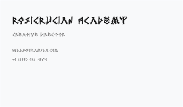Rosicrucian Academy Business Card