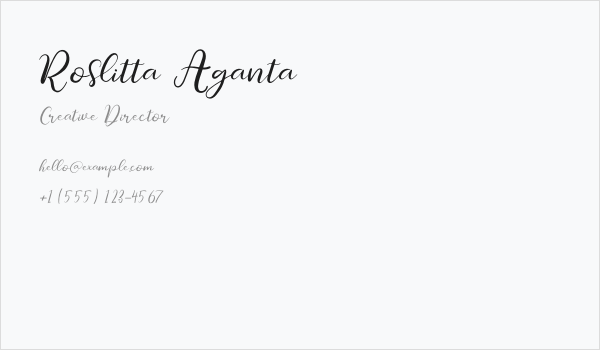 Roslitta Aganta Business Card