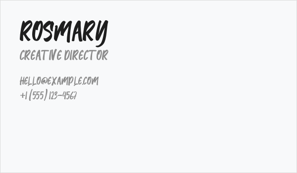 Rosmary Business Card