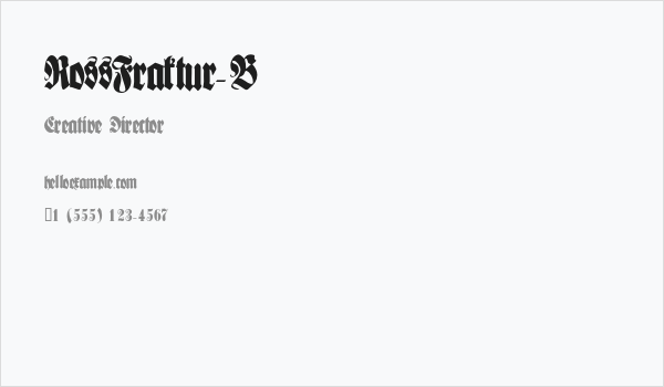 RossFraktur-B Business Card