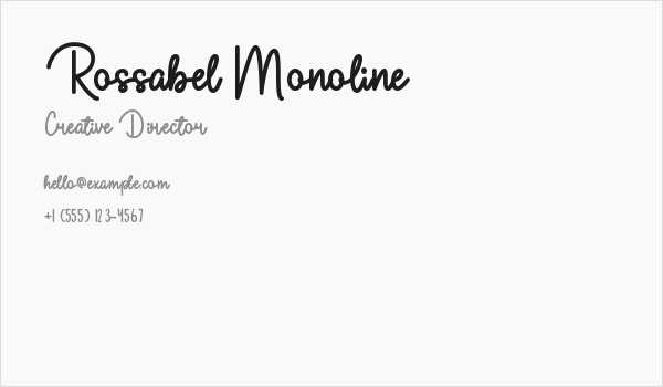 Rossabel Monoline Business Card