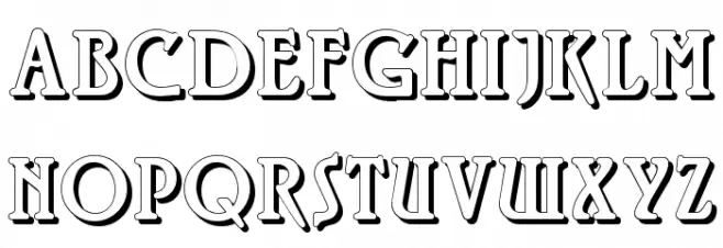 Rossano Shadow Schriftart Groß