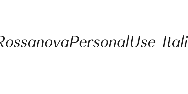 RossanovaPersonalUse-Italic Logo