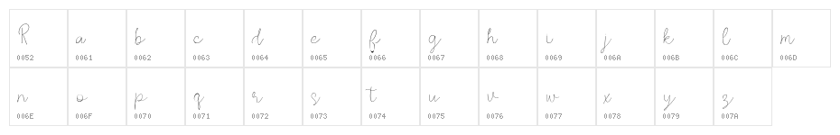 Rosse DEMO Regular Character Map