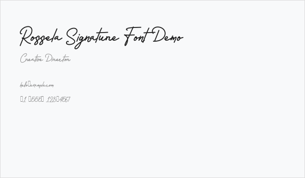 Rossela Signature Font Demo Business Card