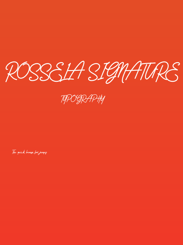 Rossela Signature Font Demo Poster