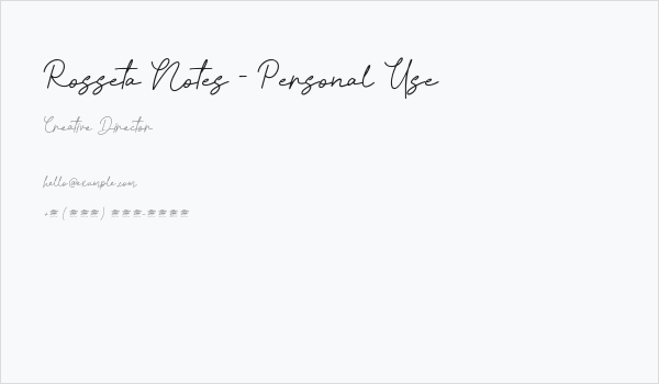Rosseta Notes - Personal Use Business Card