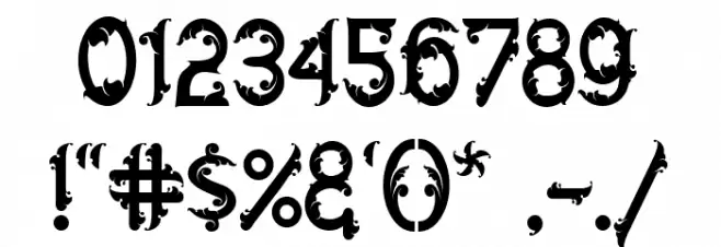 Roster Font OTHER CHARS