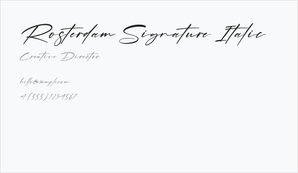 Rosterdam Signature Italic Business Card