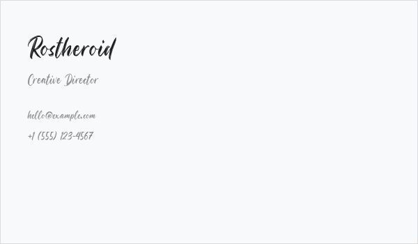 Rostheroid Business Card