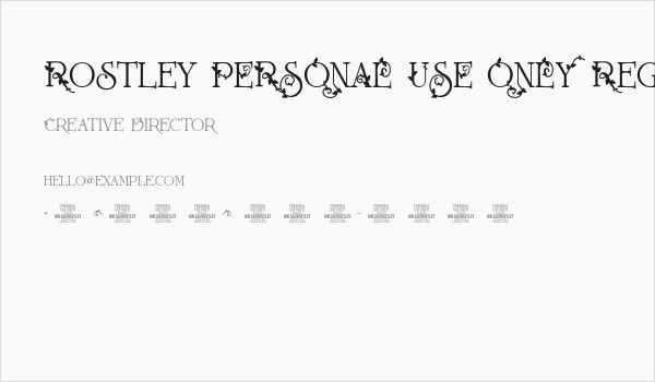 Rostley PERSONAL USE ONLY Regular Business Card
