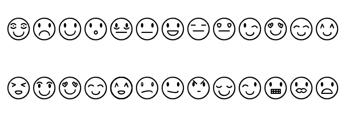 Rostros y emociones Font LOWERCASE
