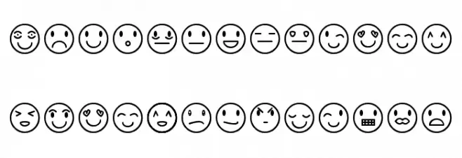 Rostros y emociones Font LOWERCASE