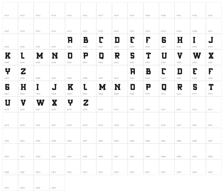 RostterbootFREE Character Map