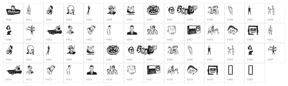 Rotodesign Dingbats Character Map