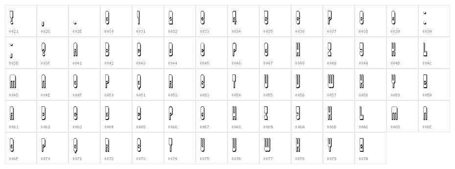 Rotor Hollow Regular Character Map